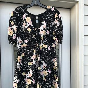Topshop polka dot floral dress